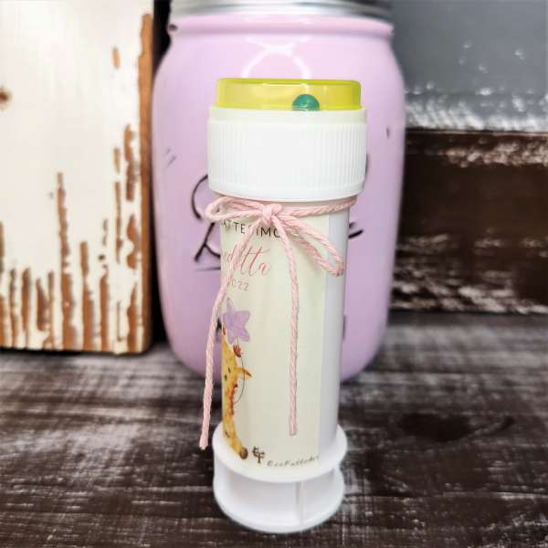 segnaposto bolle di sapone battesimo bimba